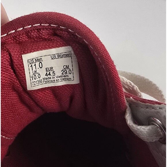 VANS Red and White Old Skool Skate Sneakers Shoes Men's Size 11 - Picture 7 of 8